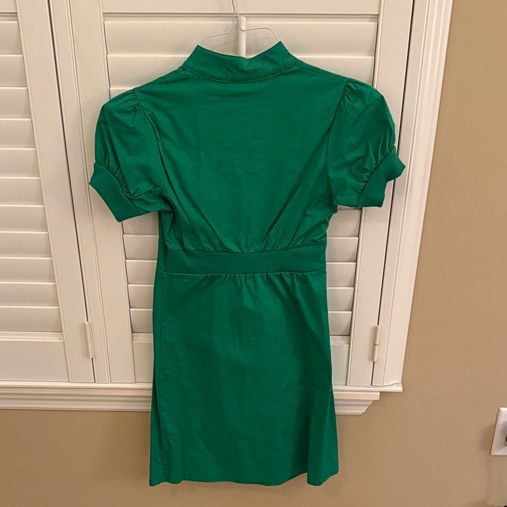 Chic Green Button-Up Mini Dress - Picture 3 of 3